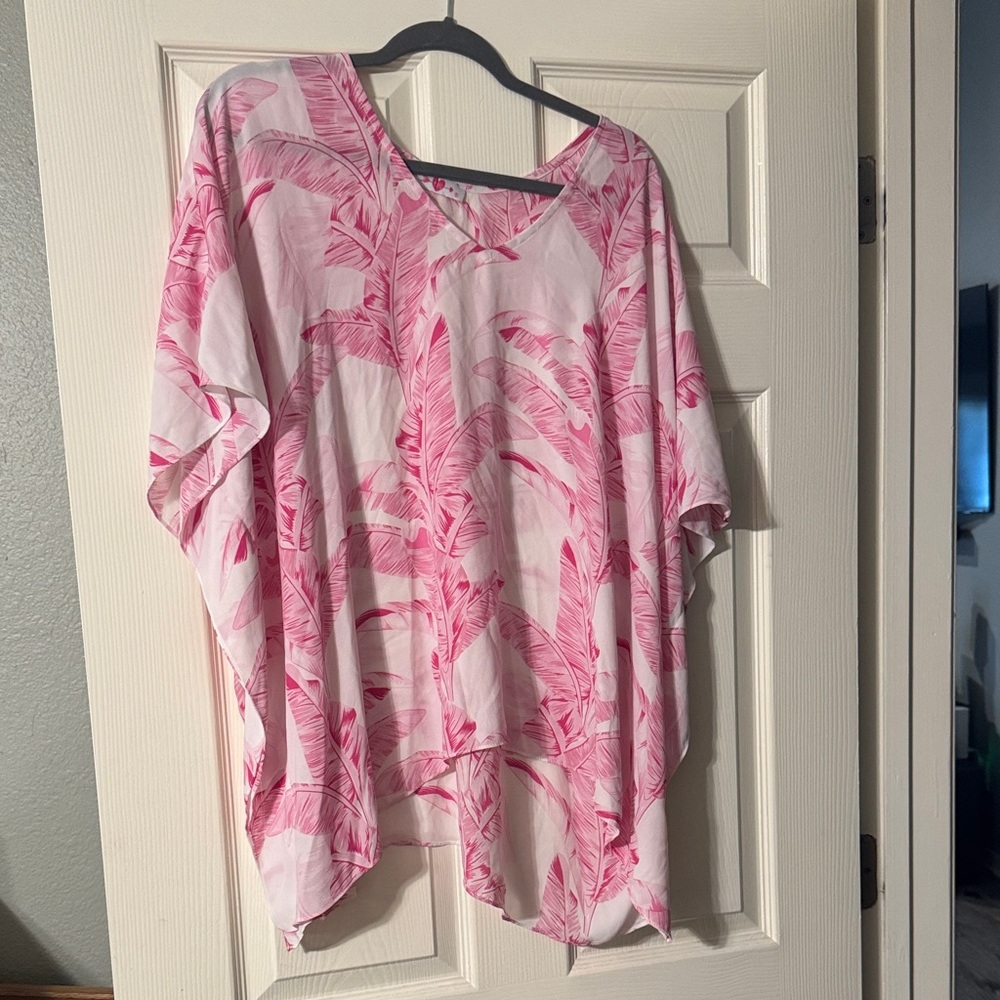 Buddy Love Pink Tropical Print Blouse